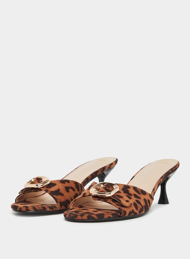 Styli Animal Print Open Toe Mules - Image 2